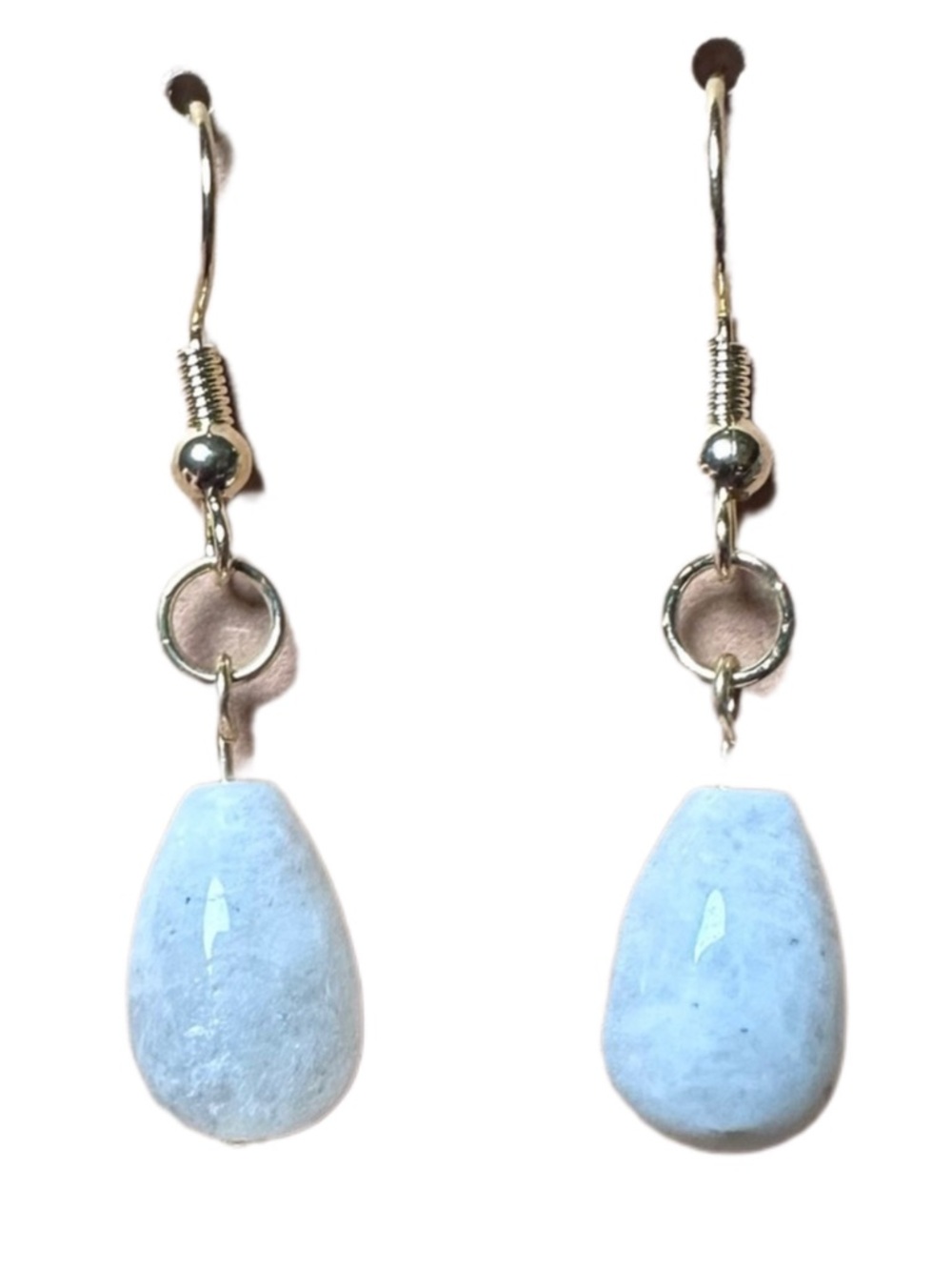 Rainbow moonstone earrings dangle gold tone color gemstone - Picture 1 of 5